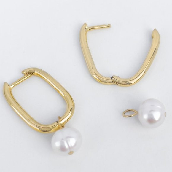 Freshwater Pearls U Hoop Huggie Earring NEW NWT - Picture 4 of 5